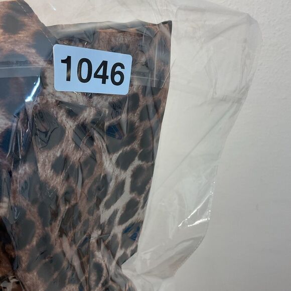 Good American Ladies Sarong Wrap Skirt Brown Black Leopard 0-4 XS-XL Cover-up - Picture 11 of 12